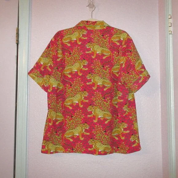 Print Fresh Bagherra Organic Cotton Pajamas Size L Leopard Top & Shorts 2 Piece - Picture 5 of 12